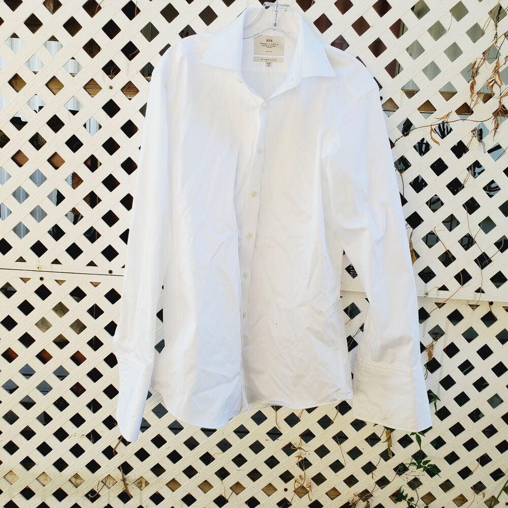 Hawes & Curtis White St James Slim Fit Non Iron Shirt Size 15.5/34
